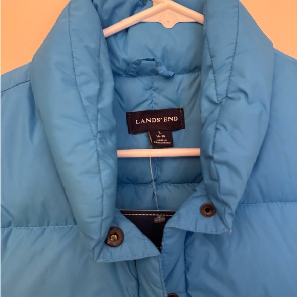 Lands’ End Goose Down Puffer Vest Women’s Large 14/16 Blue NWT - Picture 4 of 6